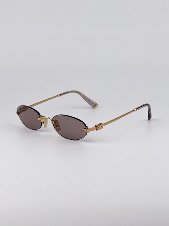 Miu Miu Women’s Sunglasses Pale Gold Gradient Pink Oval Frames MUA54S ZVN70O main image 7